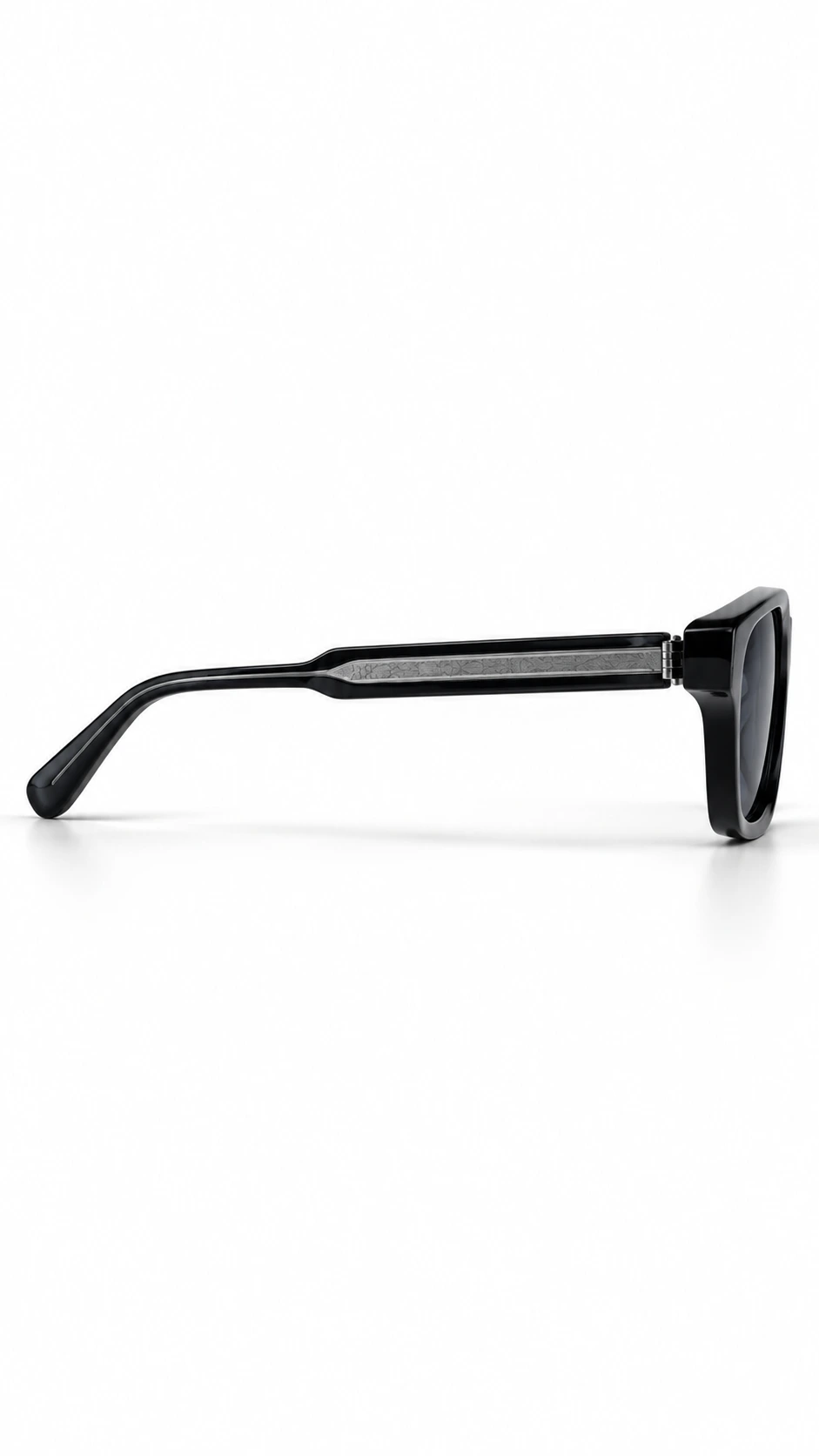 Engraved Temple Square Sunglasses — Black, view 2