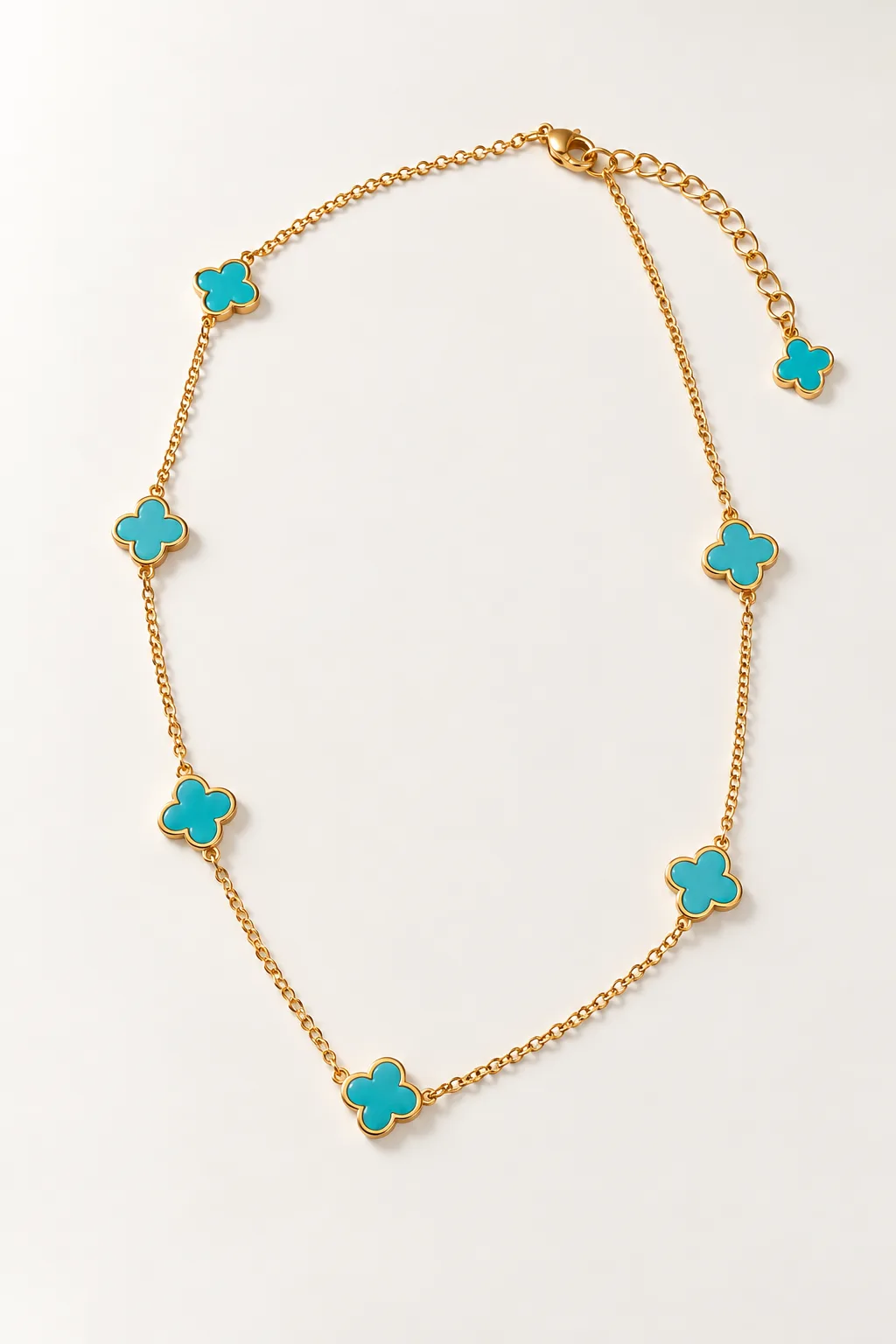 Clover Station Necklace — Turquoise