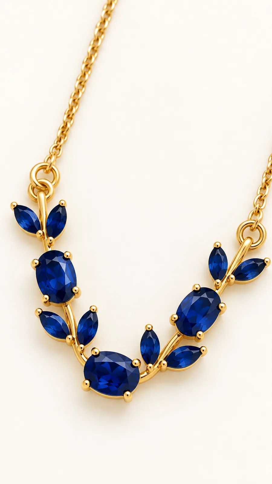 Crystal Vine Necklace — Navy