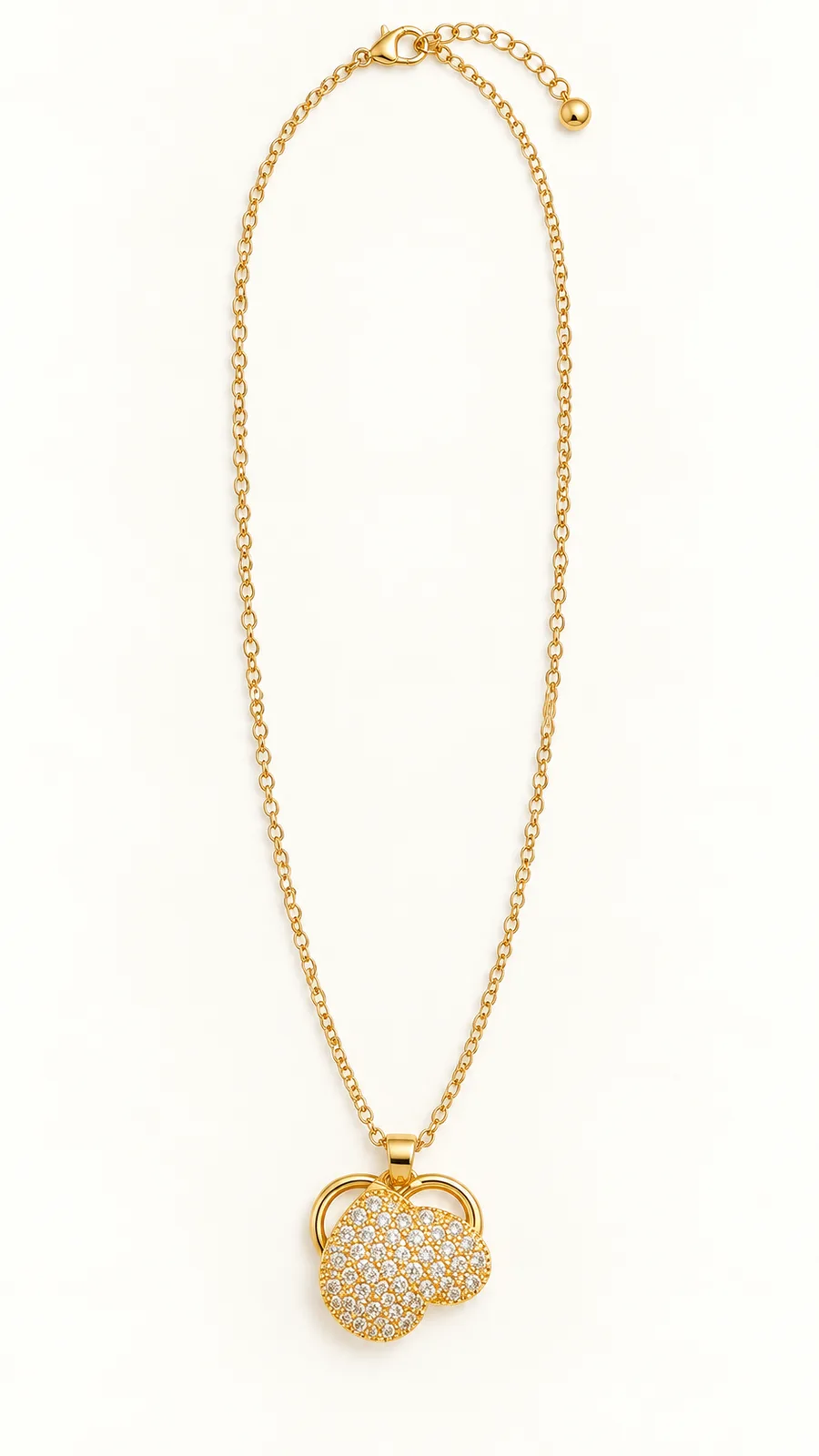 Pavé Clover Pendant Necklace — view 3