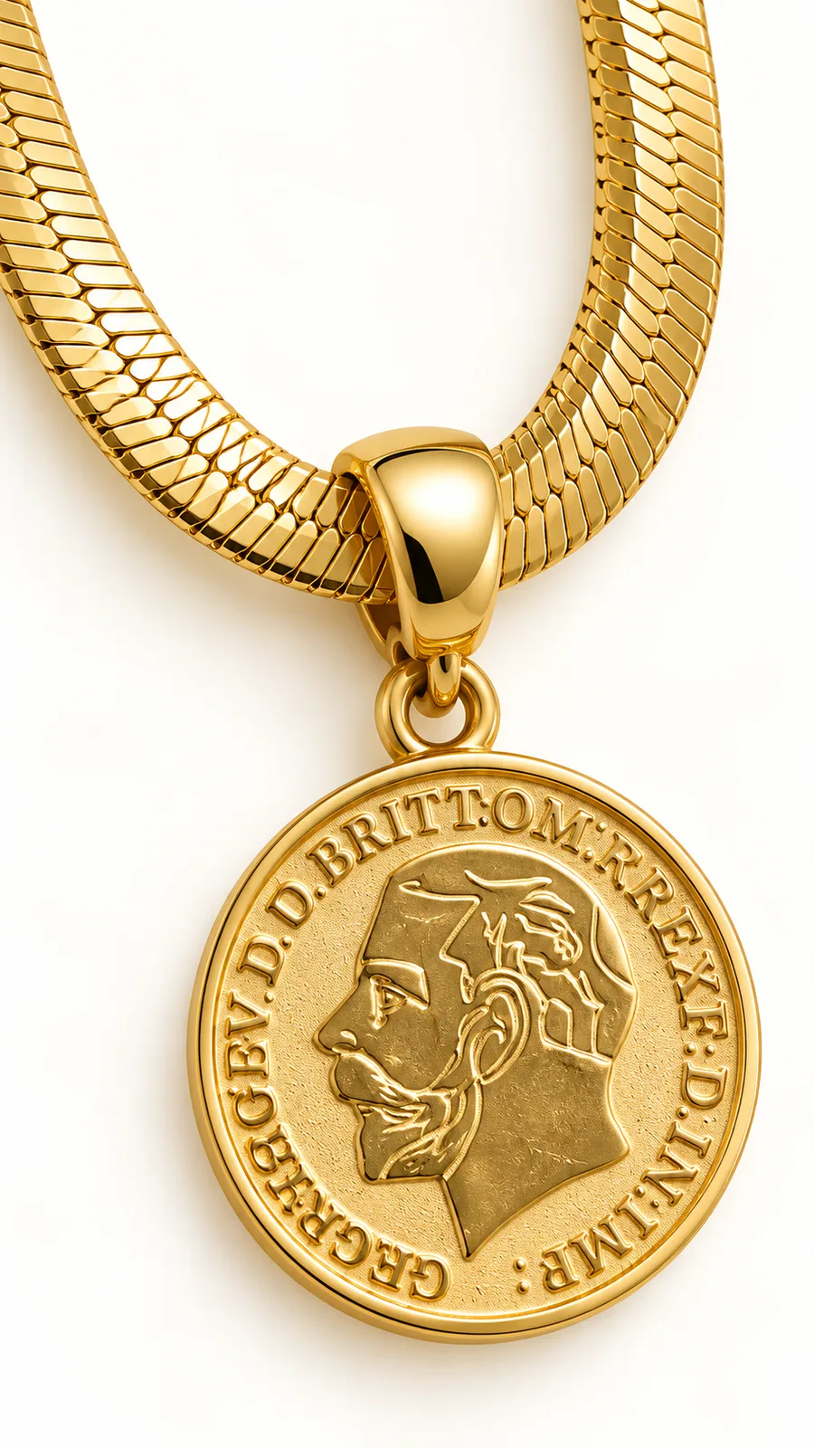 Coin Medallion Snake Chain Necklace