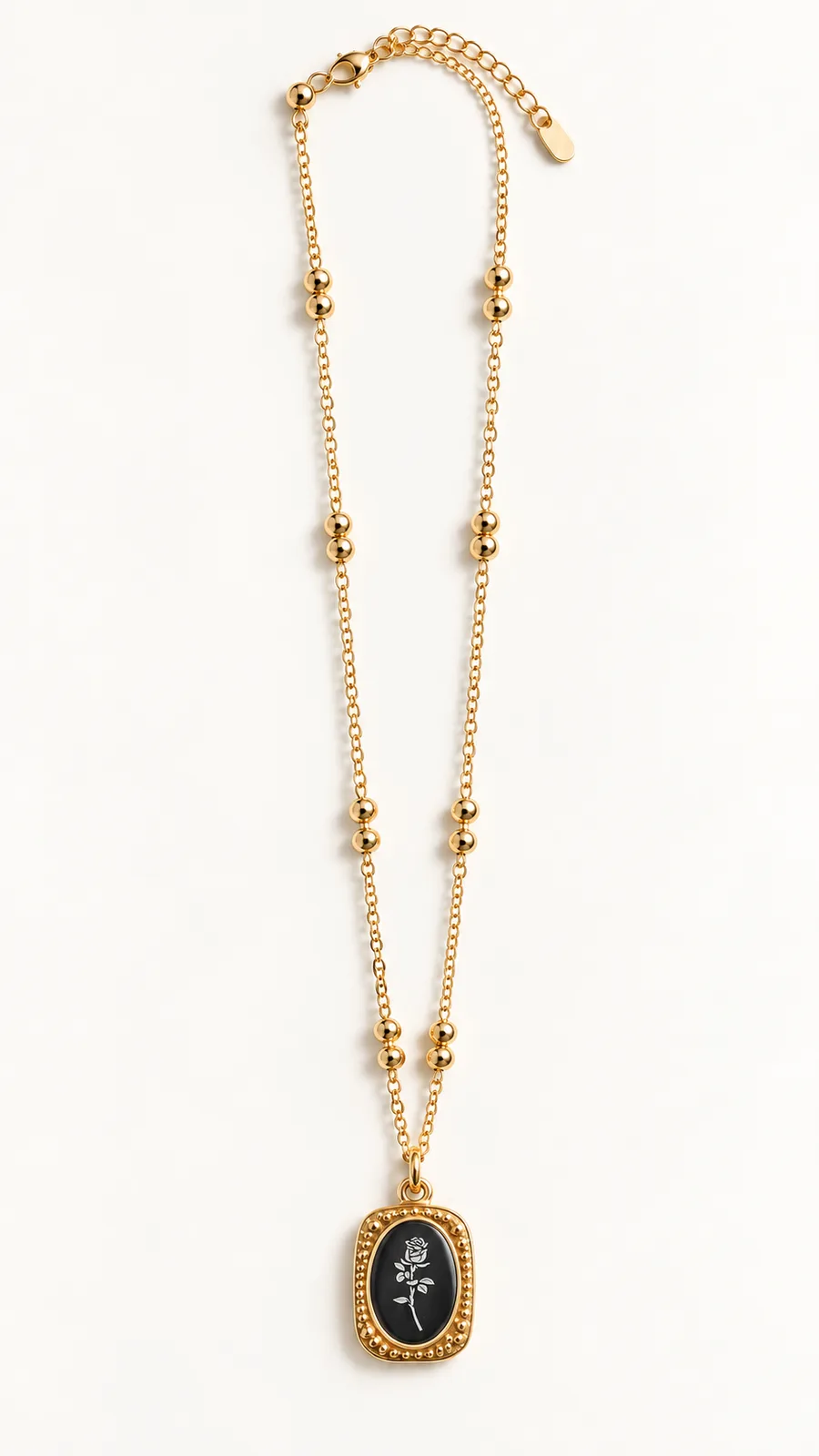 Cameo Rose Medallion Necklace
