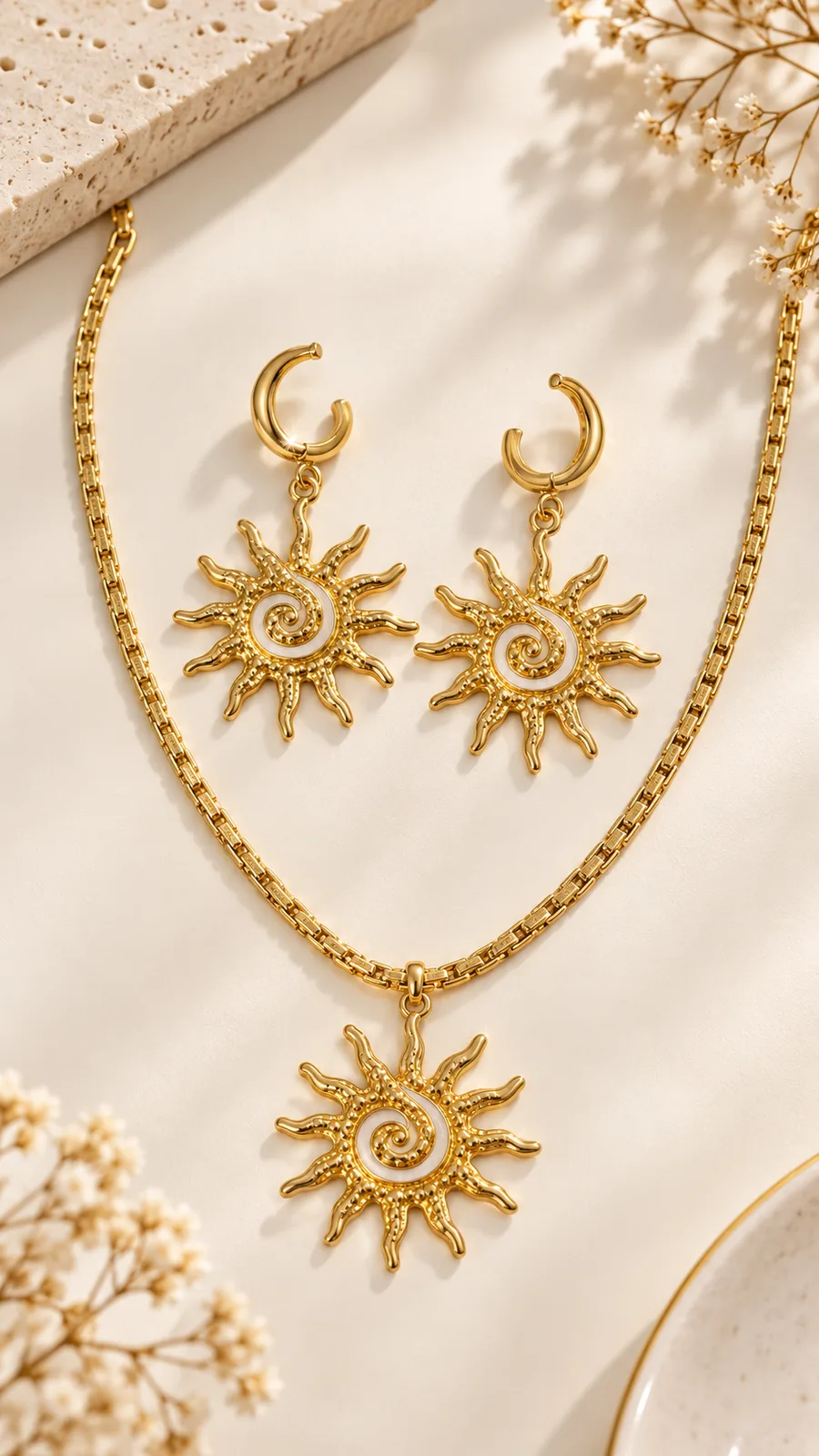 Sunburst Necklace & Earring Set