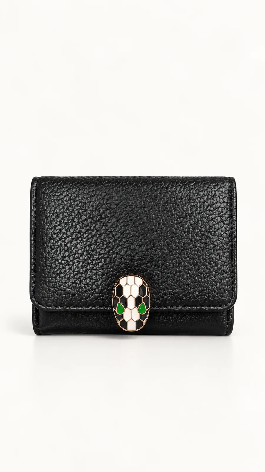 Serpent Clasp Card Wallet — Black