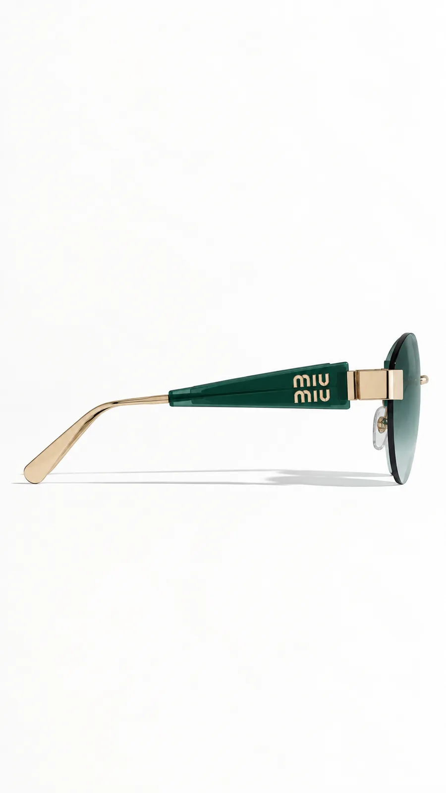 Rimless Oval Sunglasses — Green — view 2