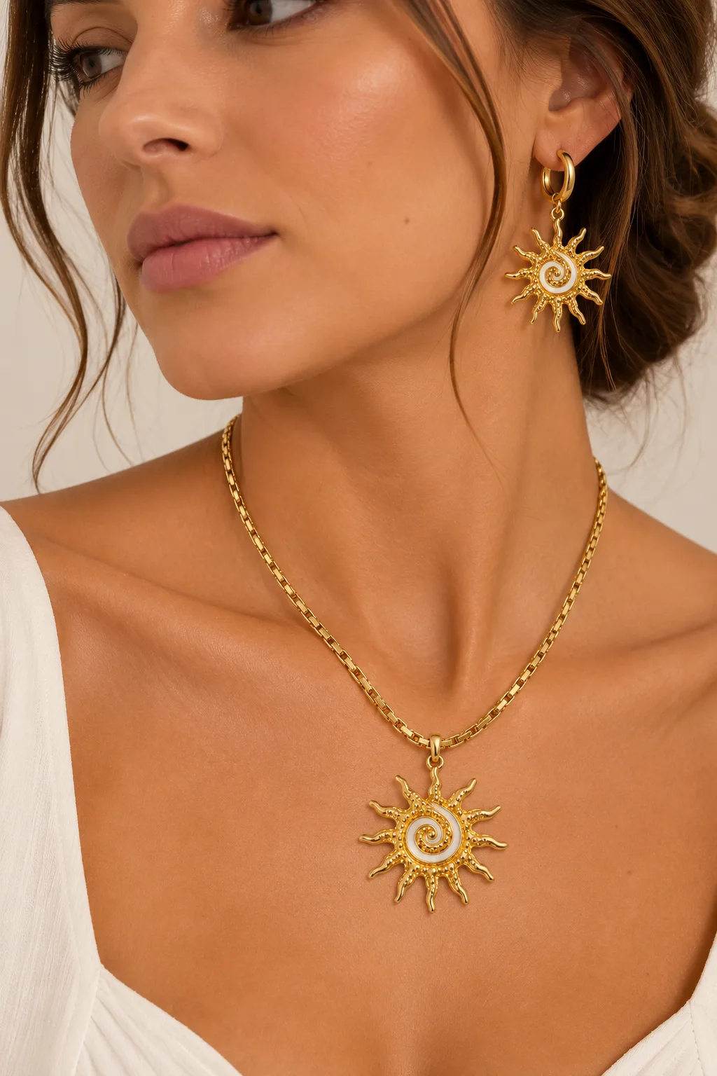 Sunburst Necklace & Earring Set — view 2