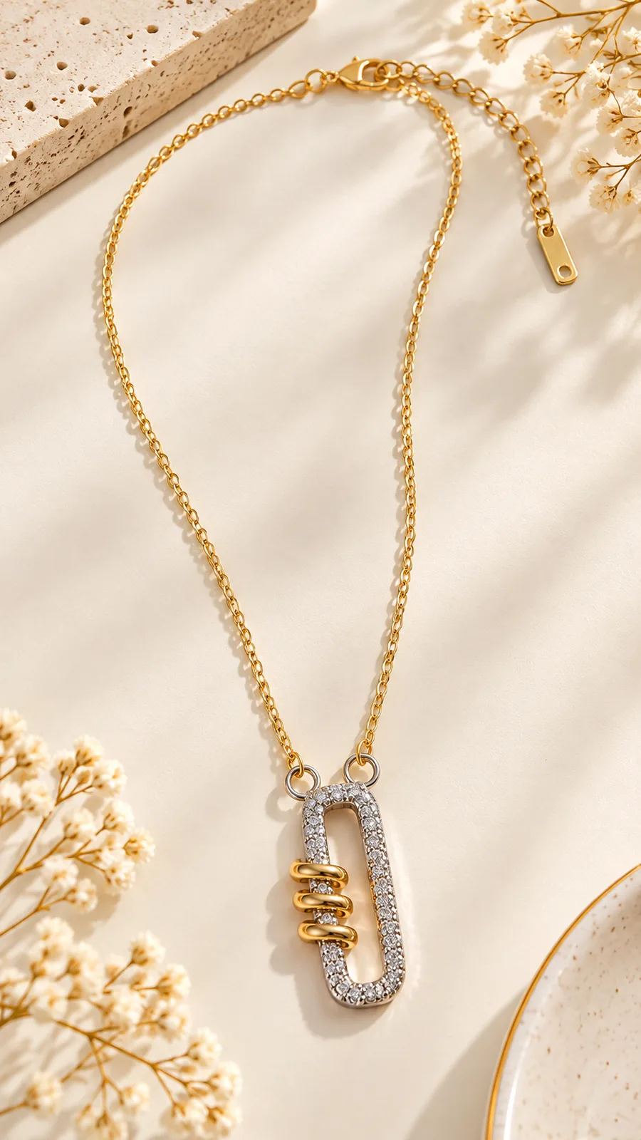 Pavé Link Pendant Necklace
