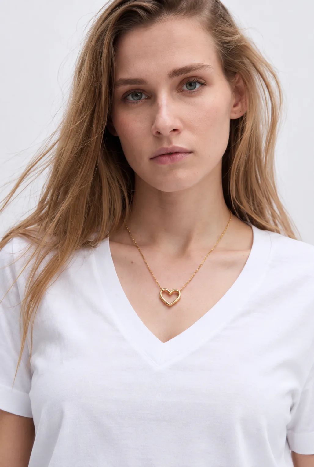 Open Heart Chain Necklace — view 4